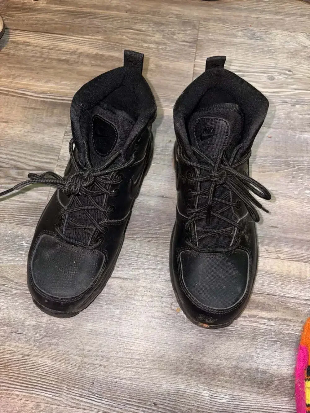 Youth Nike Manoa Leather Hiking Boots - Black